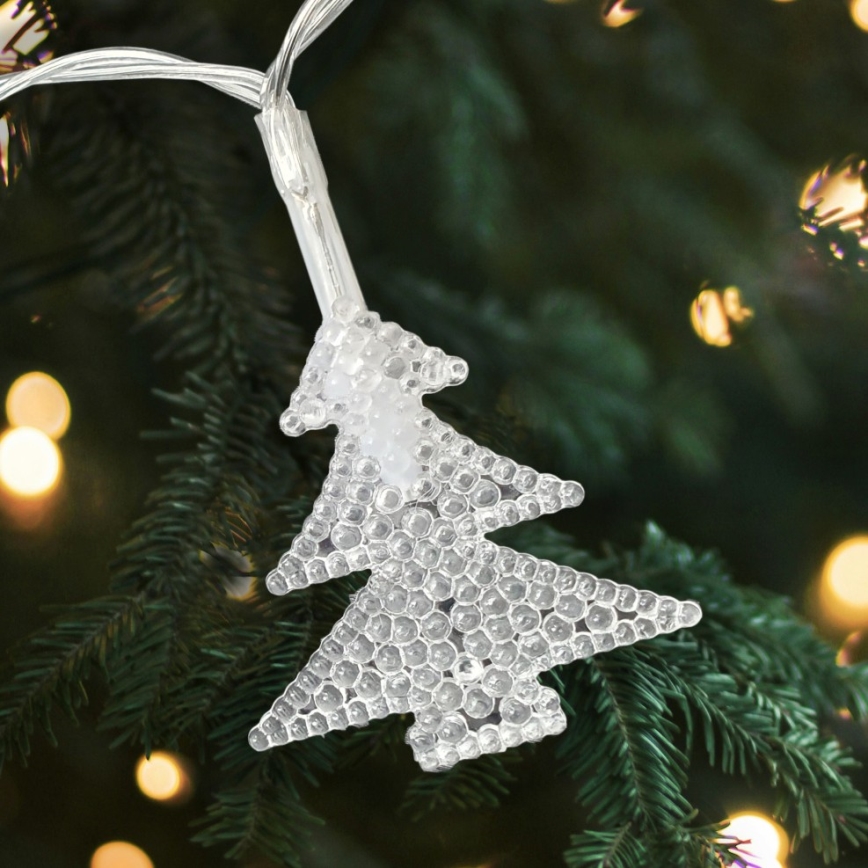 Guirlande LED de Noël pour l'extérieur 20xLED/2xAA 2,2 m IP44 multicolore, petits sapins