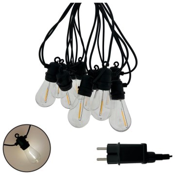 Guirlande LED décorative d'extérieur 10xLED/0,36W/230V 8 m IP44 noire
