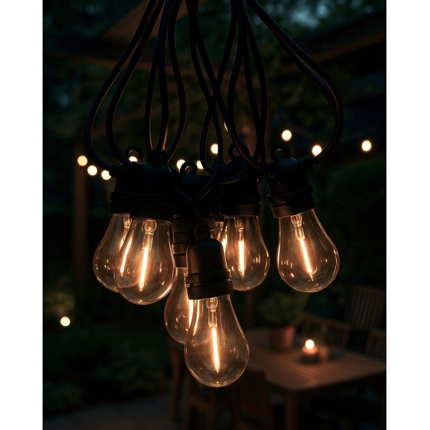 Guirlande LED décorative d'extérieur 10xLED/0,36W/230V 8 m IP44 noire