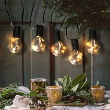 Guirlande LED décorative d'extérieur GIRLANDA — 10 LED, alimentée par 3 piles AA, 3 m, IP44, blanc chaud