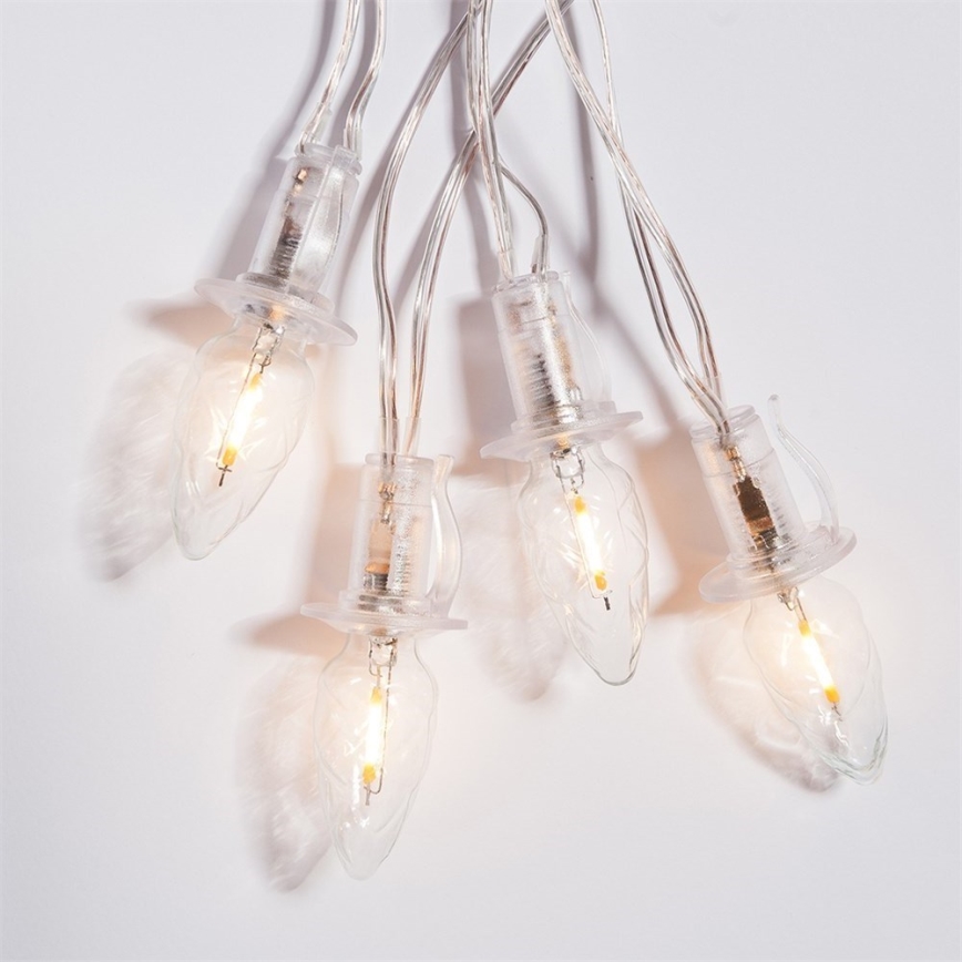 Rallonge pour guirlande LED d'extérieur CONE FILAMENT 20xE10 14m verre transparent / blanc chaud IP44, Fabriqué en République tchèque