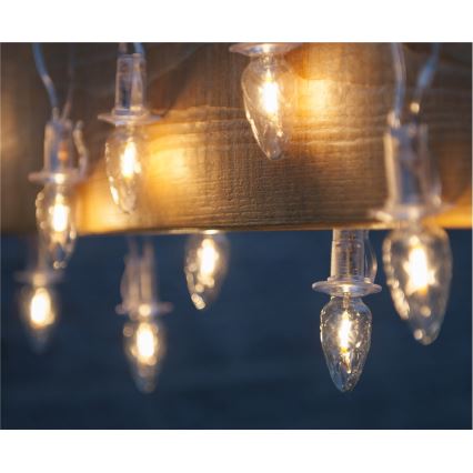 Rallonge pour guirlande LED d'extérieur CONE FILAMENT 20xE10 14m verre transparent / blanc chaud IP44, Fabriqué en République tchèque