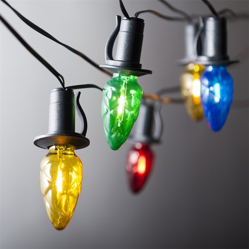 Guirlande LED d'extension pour extérieur CONE FILAMENT 20xE10 14m multicolore/blanc chaud IP44, Fabriquée dans l'UE