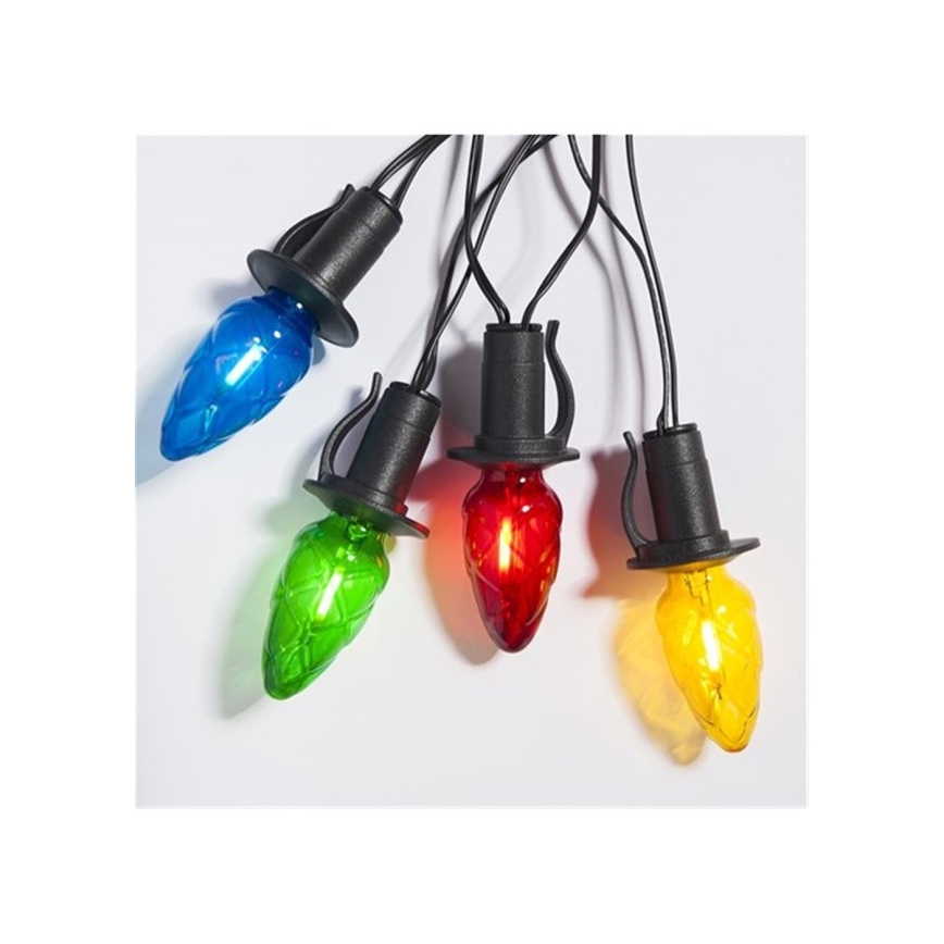 Guirlande LED d'extension pour l'extérieur CONE FILAMENT 20xE10 14m multicolore/blanc chaud IP44, Fabriquée dans l'UE