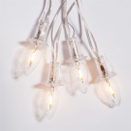 Guirlande de Noël LED d'extension pour l'extérieur CONE FILAMENT 20xE10 14m transparent/blanc chaud IP44, Fabriqué en République tchèque