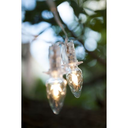 Guirlande de Noël LED d'extension pour l'extérieur CONE FILAMENT 20xE10 14m transparent/blanc chaud IP44, Fabriqué en République tchèque