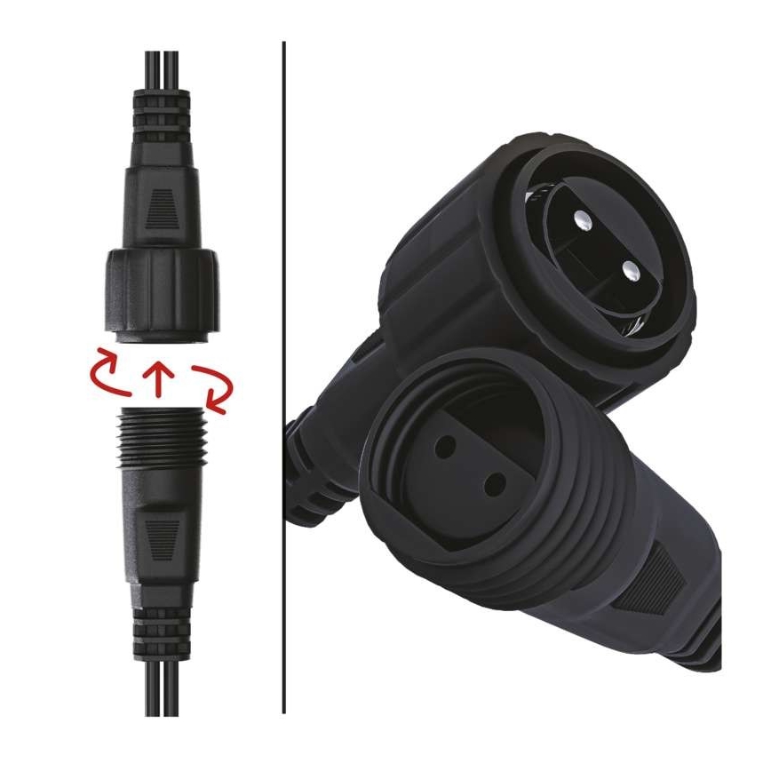 Guirlande LED d'extérieur 100 LED / 15 m, IP44, blanc chaud