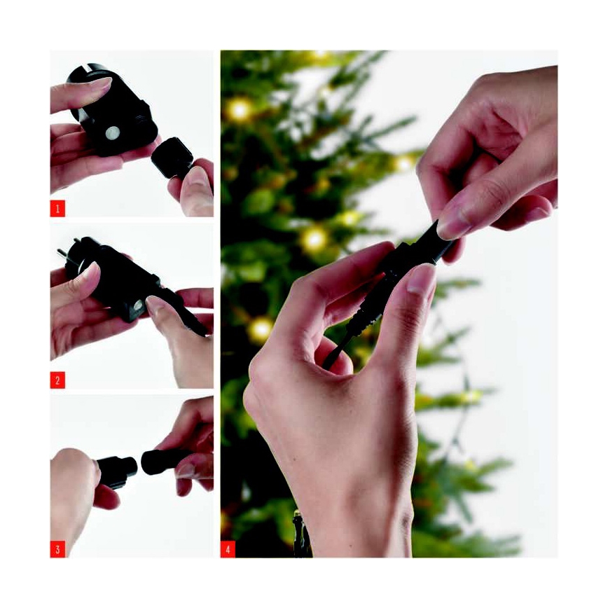 Guirlande LED d'extérieur 100 LED / 15 m, IP44, blanc chaud