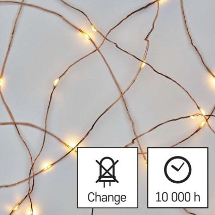 Guirlande LED d'extérieur 100 LED/15 m IP44 blanc chaud