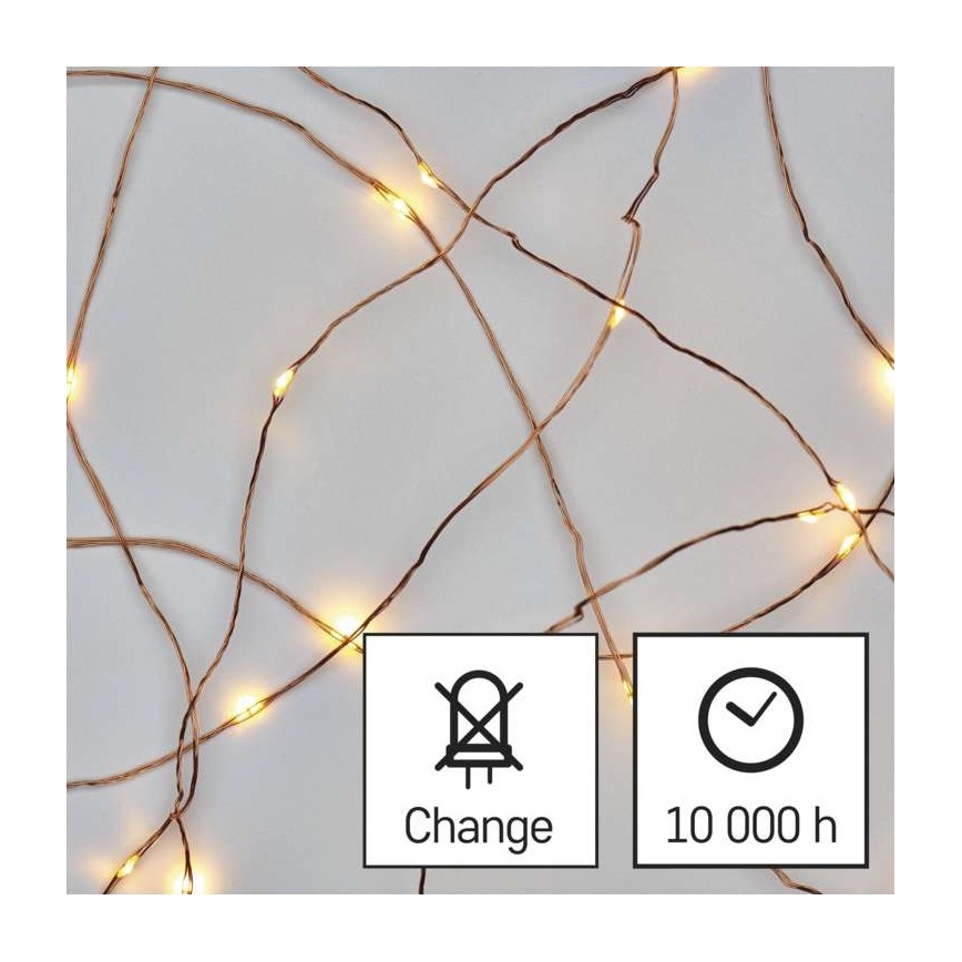 Guirlande LED d'extérieur 100 LED/15 m IP44 blanc chaud