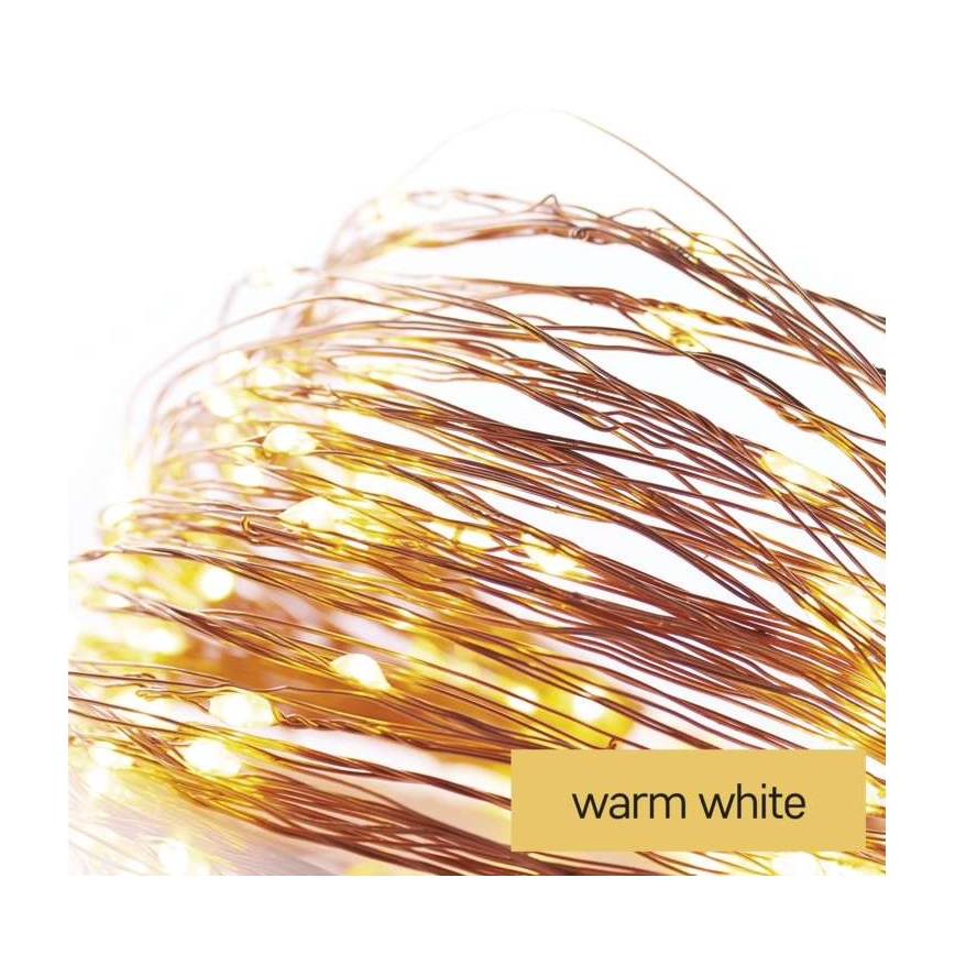 Guirlande LED d'extérieur 100 LED/15 m IP44 blanc chaud
