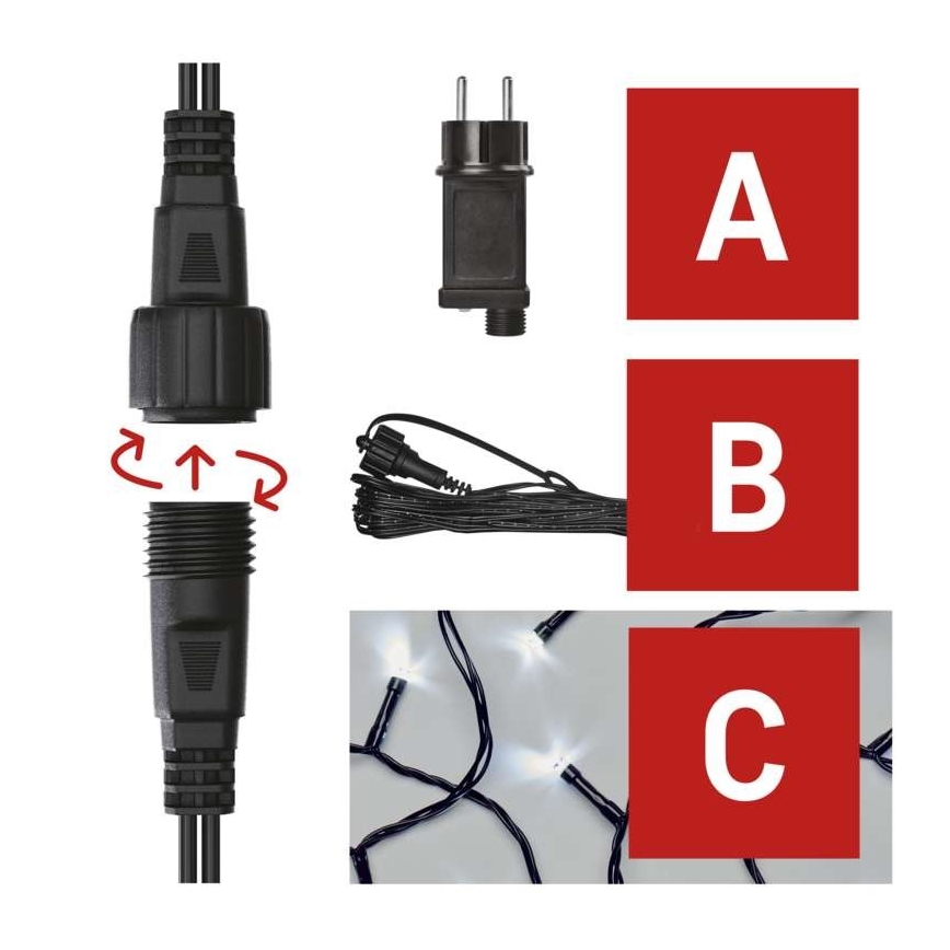 Guirlande LED d'extérieur 100 LED/15 m IP44, blanc froid