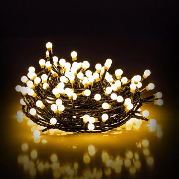 Guirlande LED d'extérieur 100 LED, 8 fonctions, 15 m, IP44, blanc chaud