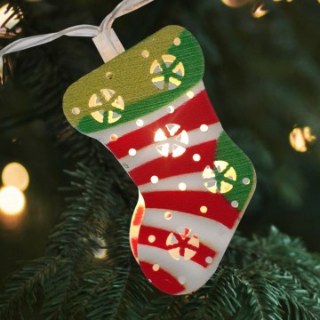 Guirlande LED d'extérieur 10xLED/2xAA 1,65 m IP44 blanc chaud chaussettes