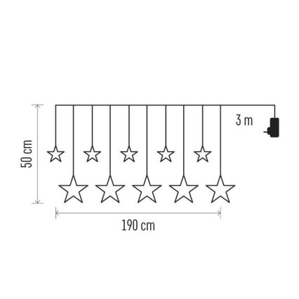 Guirlande LED d'extérieur 125xLED/1,9m IP44 blanc chaud