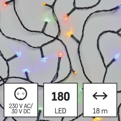 Guirlande LED d'extérieur 180xLED/23m IP44 multicolore
