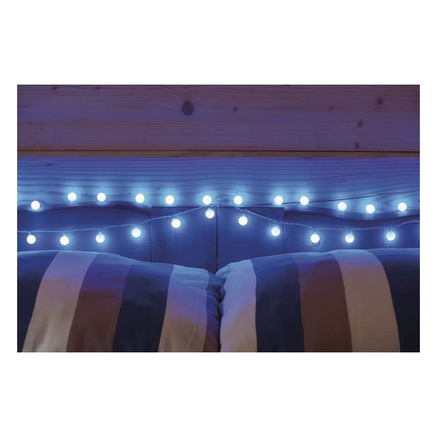 Guirlande LED d'extérieur 40 LED / 9 m, IP44, bleue