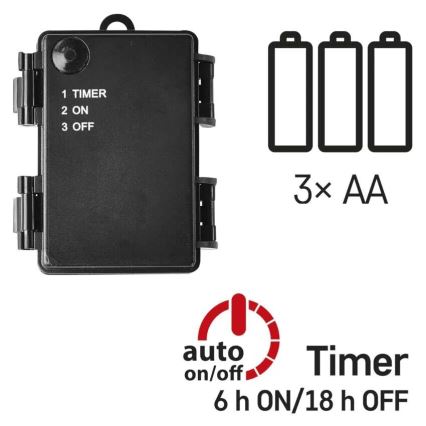 Guirlande LED d'extérieur 40xLED/3xAA 3,3m IP44 blanc froid