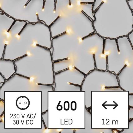 Guirlande LED d'extérieur 600xLED/17m IP44 blanc chaud