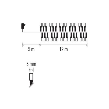 Guirlande LED d'extérieur 600xLED/17m IP44 blanc chaud