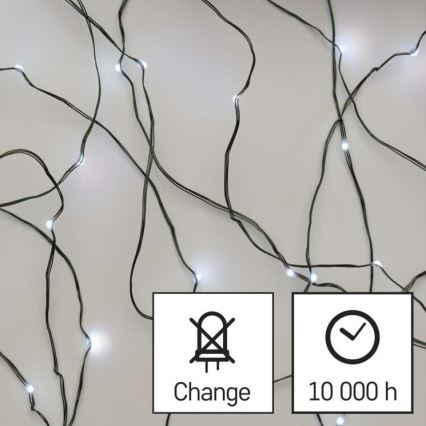 Guirlande LED d'extérieur 75 LED, 12,5 m, IP44, blanc froid