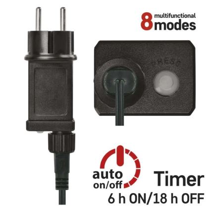 Guirlande LED d'extérieur 80 LED/8 fonctions, 13 m, blanc froid, IP44