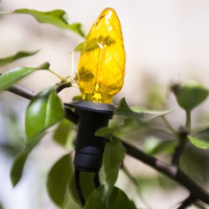 Guirlande LED d'extérieur CONE FILAMENT 20xE10, 19 m — multicolore / blanc chaud, IP44, fabriquée dans l'UE