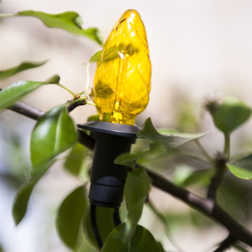 Guirlande LED d'extérieur CONE FILAMENT 20xE10, 19 m — multicolore / blanc chaud, IP44, fabriquée dans l'UE