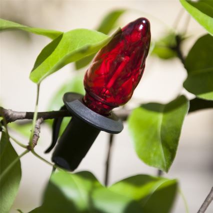 Guirlande LED d'extérieur CONE FILAMENT 20xE10, 19 m — multicolore / blanc chaud, IP44, fabriquée dans l'UE