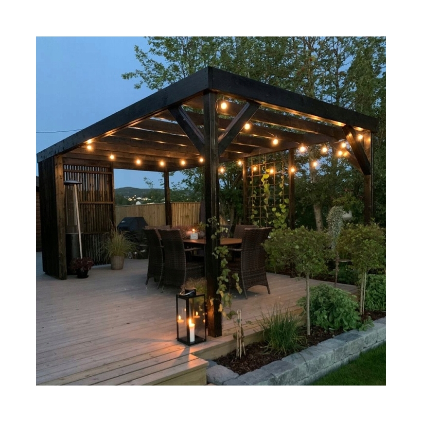 Guirlande LED d'extérieur décorative 20xE27/1W/230V 11,44 m IP44 noire