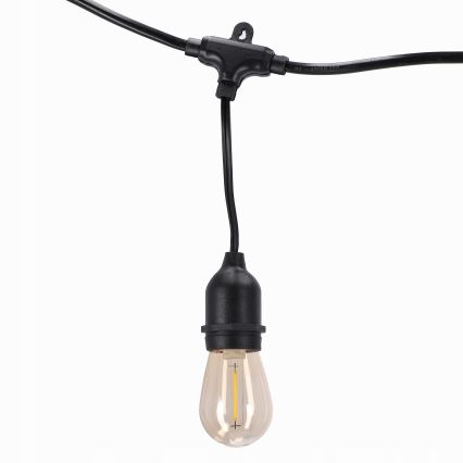 Guirlande LED d'extérieur décorative 20xE27/1W/230V 11,44 m IP44 noire