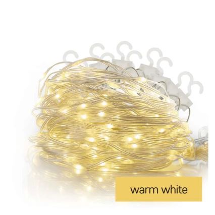 Guirlande LED d'extérieur pour Noël 100xLED/8 fonctions 7,9x0,7m IP44 blanc chaud