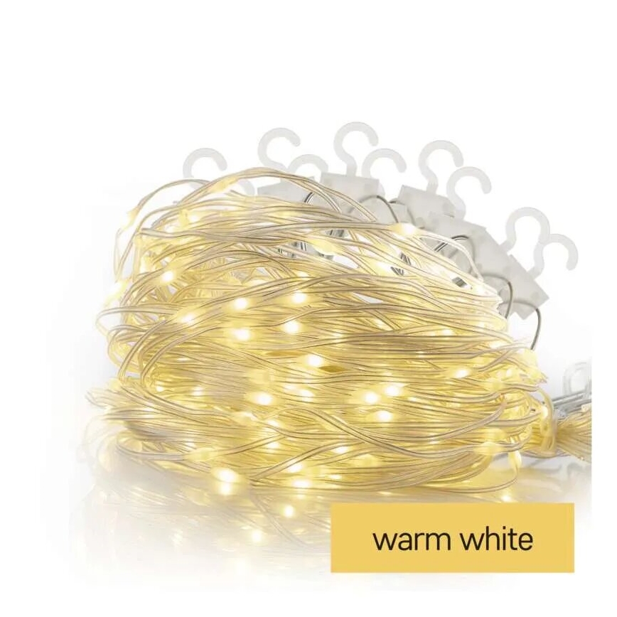 Guirlande LED d'extérieur pour Noël 100xLED/8 fonctions 7,9x0,7m IP44 blanc chaud