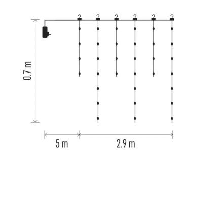 Guirlande LED d'extérieur pour Noël 100xLED/8 fonctions 7,9x0,7m IP44 blanc chaud