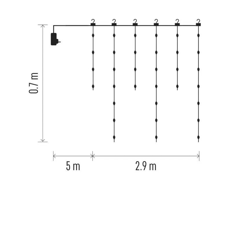 Guirlande LED d'extérieur pour Noël 100xLED/8 fonctions 7,9x0,7m IP44 blanc chaud