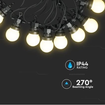 Guirlande LED d'extérieur STRING 5m 10xLED/0,5W/230V IP44 3000K