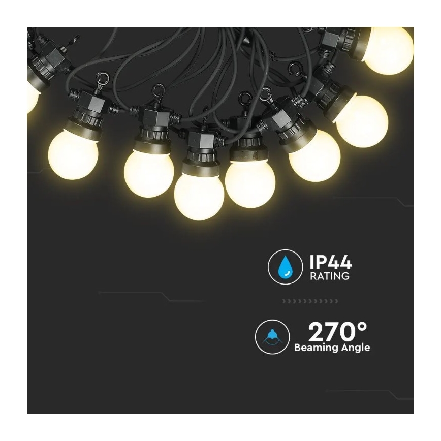 Guirlande LED d'extérieur STRING 5m 10xLED/0,5W/230V IP44 3000K