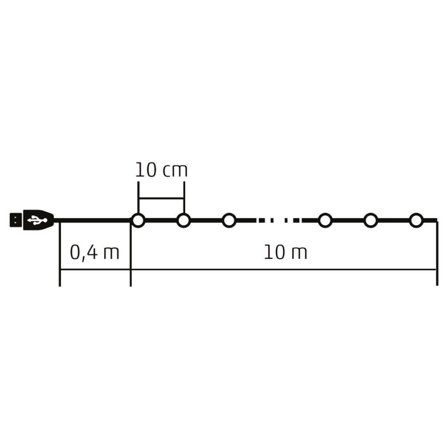 Guirlande LED RGB dimmable 100xLED/29 fonctions 10,4 m