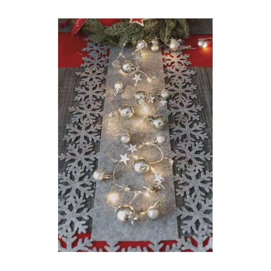 Guirlande lumineuse 20 LED, alimentée par 2 piles AA, longueur 2,2 m, blanc chaud