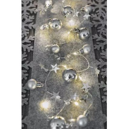 Guirlande lumineuse 20 LED, alimentée par 2 piles AA, longueur 2,2 m, blanc chaud