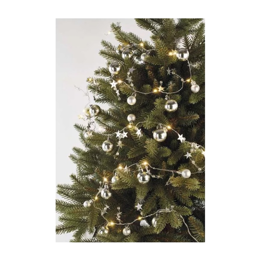 Guirlande lumineuse 20 LED, alimentée par 2 piles AA, longueur 2,2 m, blanc chaud