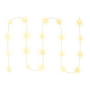 Guirlande lumineuse de Noël LED, 20 LED, 2×AA, 2,3 m, blanc chaud