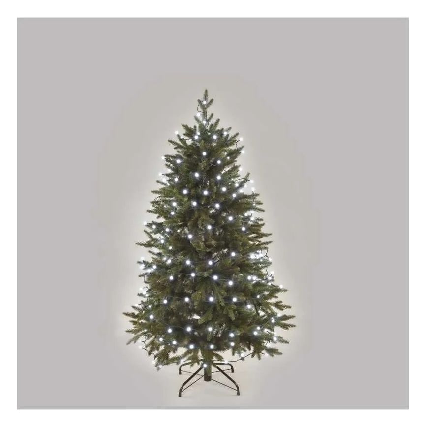 Guirlande lumineuse de Noël LED 200 LEDs — 8 fonctions, 20 m, IP44, blanc froid