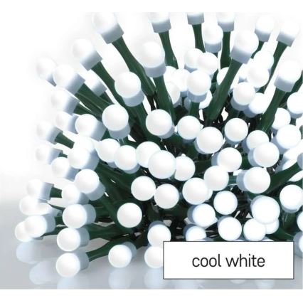 Guirlande lumineuse de Noël LED 200 LEDs — 8 fonctions, 20 m, IP44, blanc froid