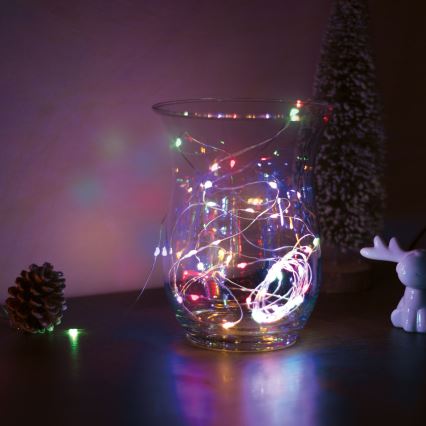 Guirlande lumineuse de Noël LED 50xLED/3xAA 5m multicolore