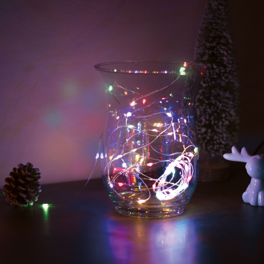 Guirlande lumineuse de Noël LED 50xLED/3xAA 5m multicolore