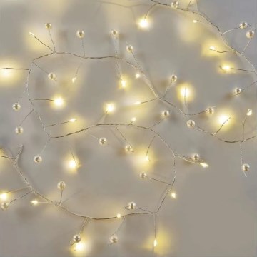 Guirlande lumineuse de Noël LED — 40 LED, alimentée par 3 piles AA, 1,5 m, blanc chaud
