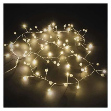 Guirlande lumineuse de Noël LED — 40 LED, alimentée par 3 piles AA, 1,5 m, blanc chaud