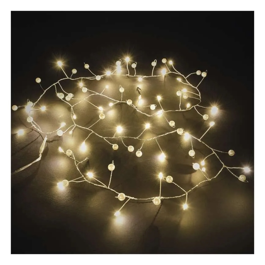 Guirlande lumineuse de Noël LED — 40 LED, alimentée par 3 piles AA, 1,5 m, blanc chaud
