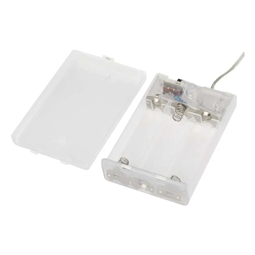 Guirlande lumineuse de Noël LED — 40 LED, alimentée par 3 piles AA, 1,5 m, blanc chaud